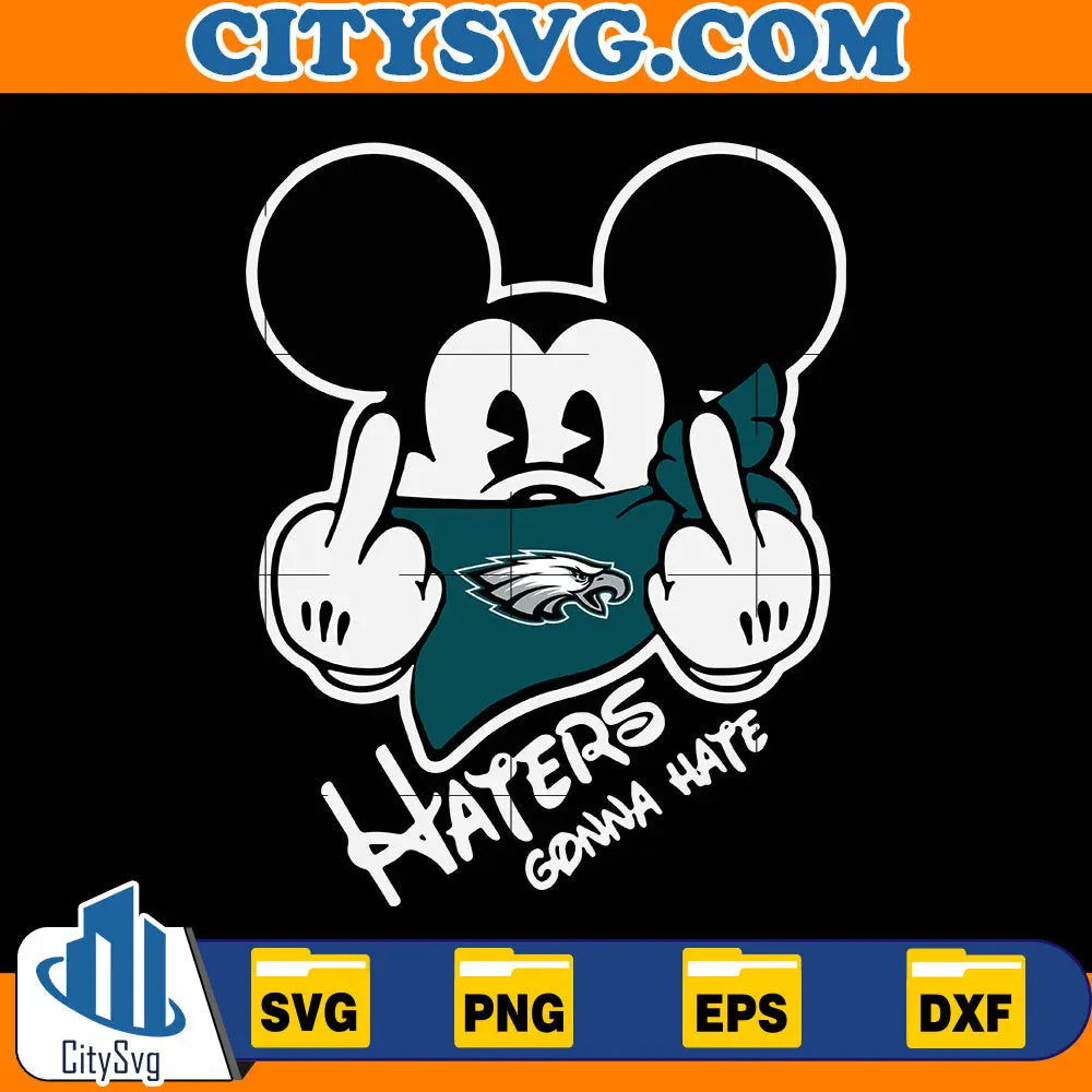 Mickey Mouse Middle Finger Philadelphia Eagles Svg CitySvg