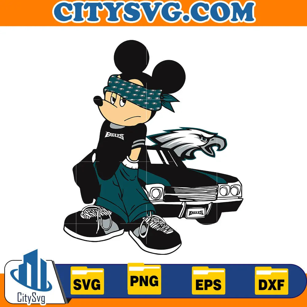 Mickey Gangster Philadelphia Eagles Svg CitySvg
