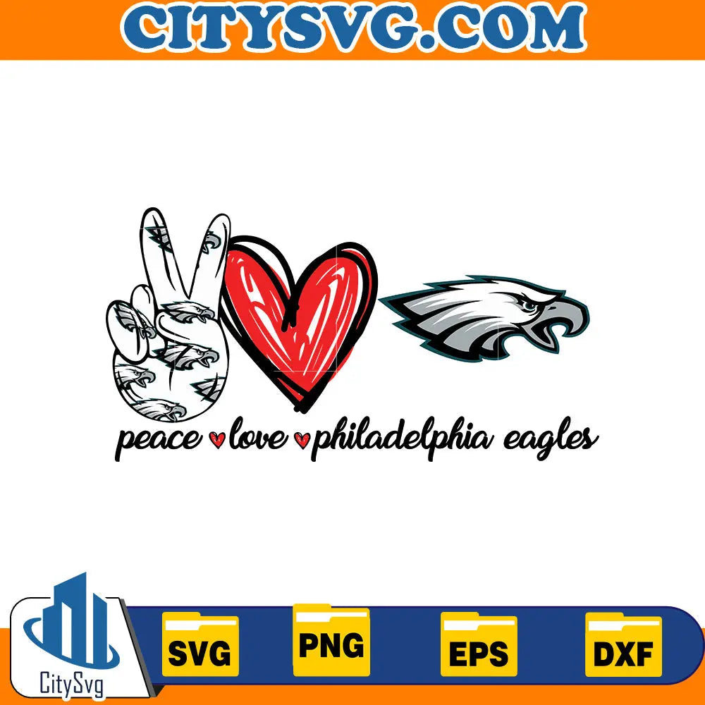 Peace Love Philadelphia Eagles Svg CitySvg