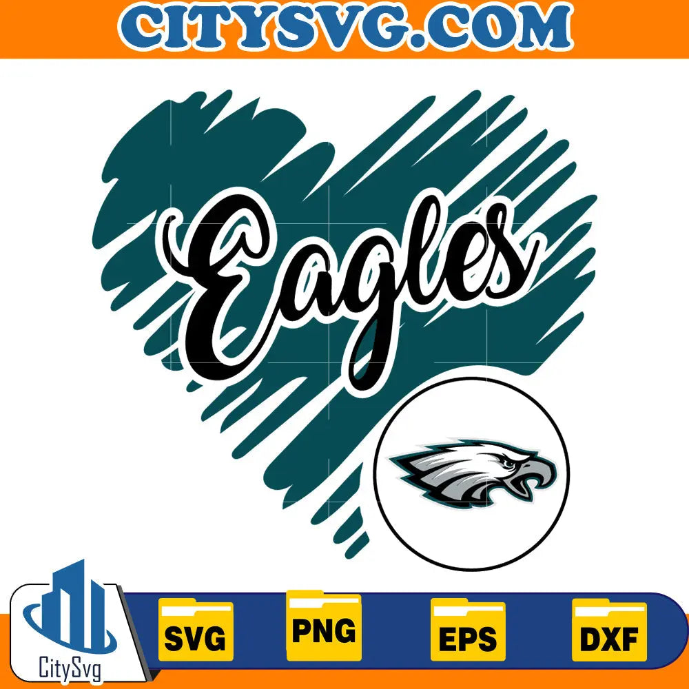 Heart Philadelphia Eagles Svg CitySvg