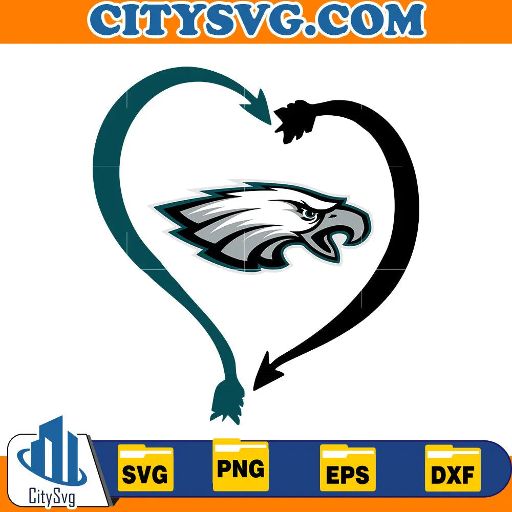 Heart Philadelphia Eagles Svg CitySvg