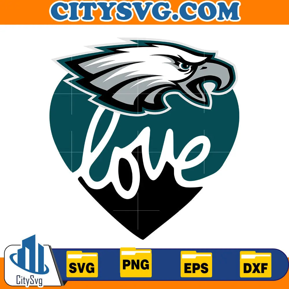 Heart Philadelphia Eagles Svg CitySvg