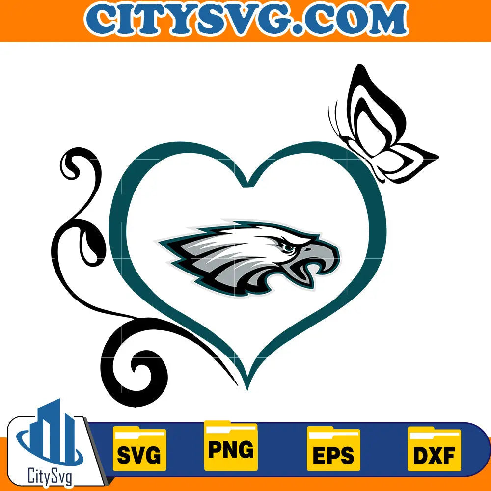 Heart Philadelphia Eagles Svg CitySvg