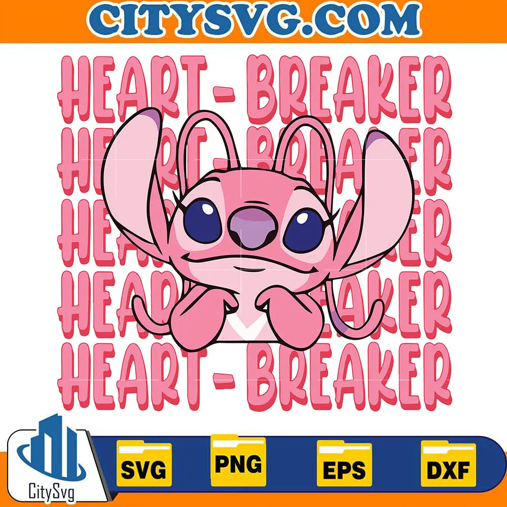 PinkAngelHeartBreakerValentineSvg