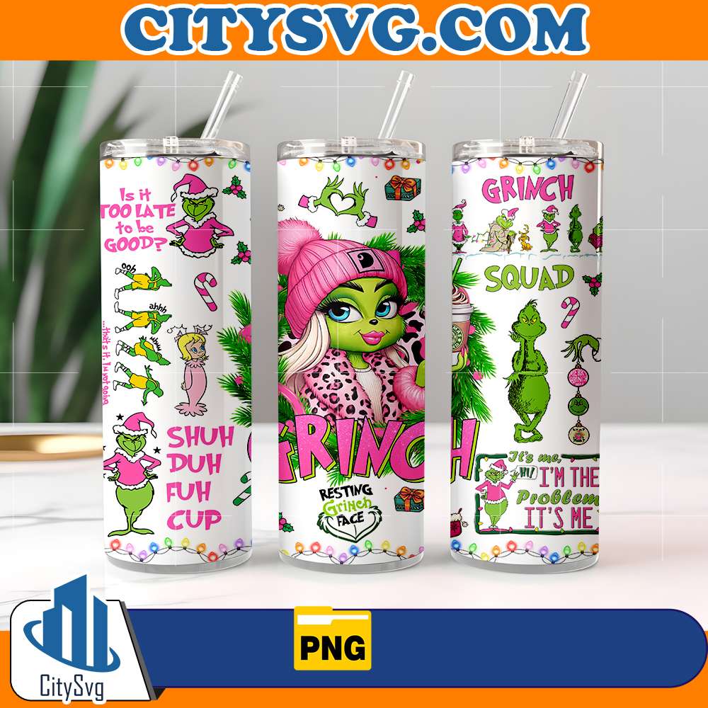 Pink Boujee Christmas Leopard 20oz Tumbler Design Png CitySvg