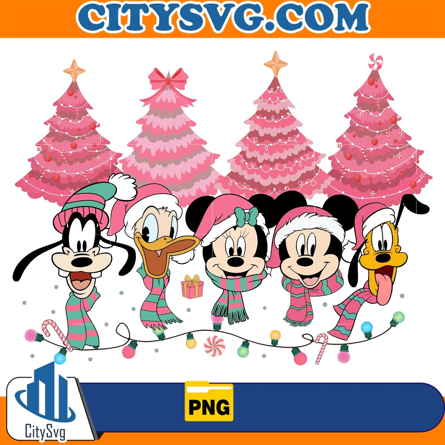 PinkDisneyMickeyAndFriendsChristmasPng4
