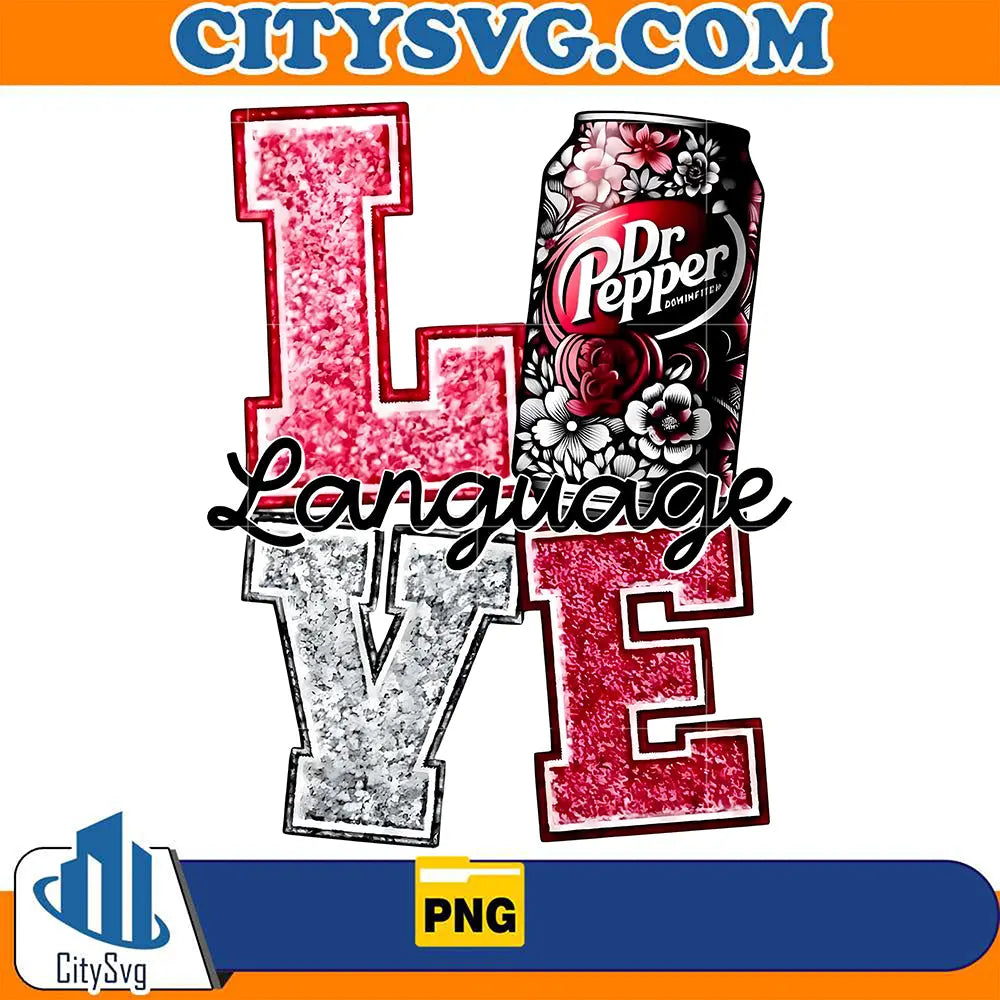 PinkGlitterLoveLanguageDrPepperPng