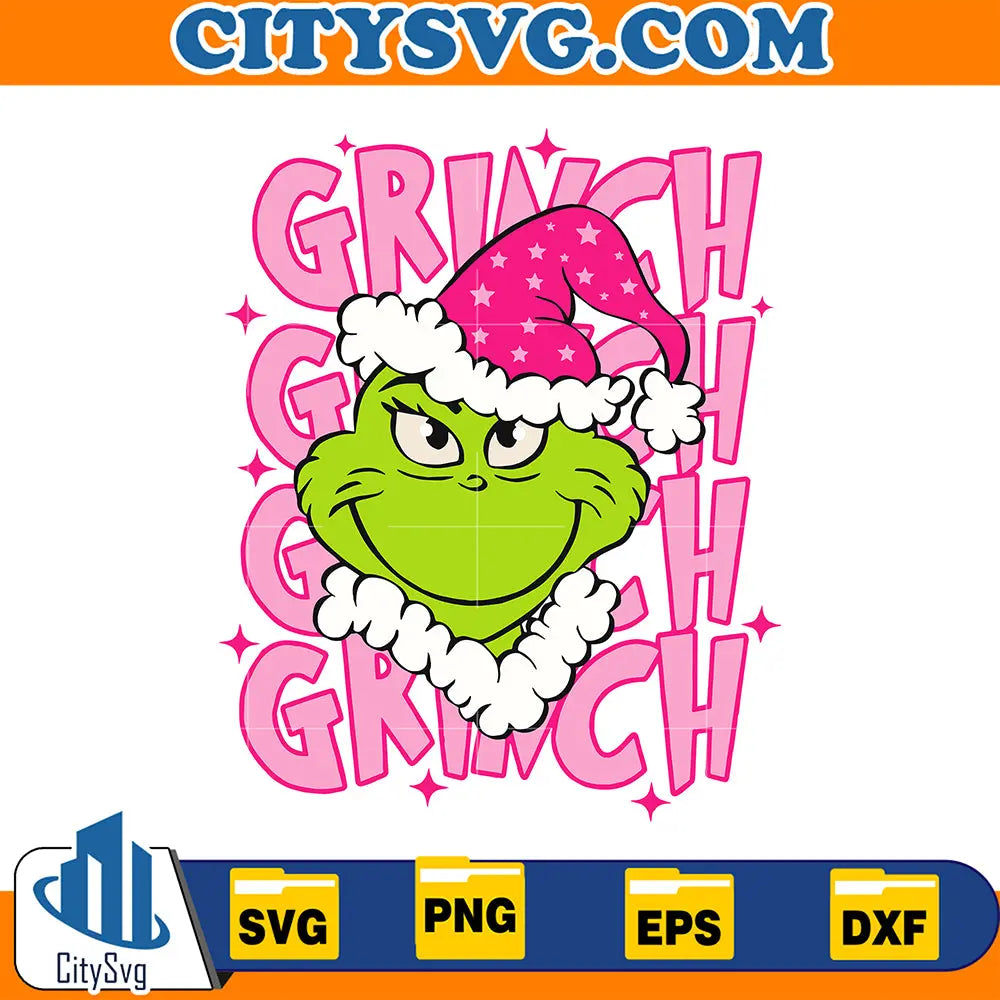 PinkGrinchChristmasSvg_1