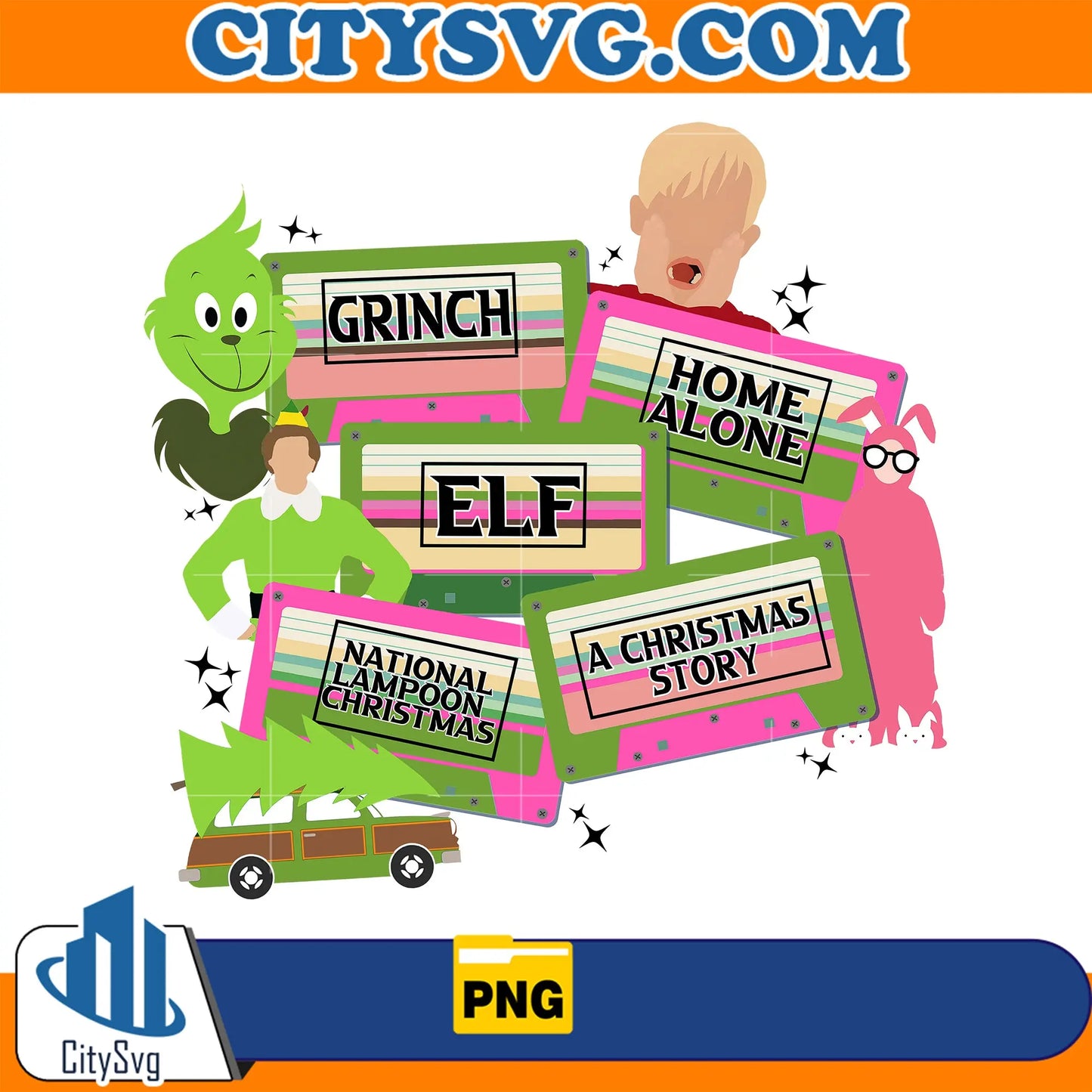 PinkGrinchHomeAloneElfChristmasPng