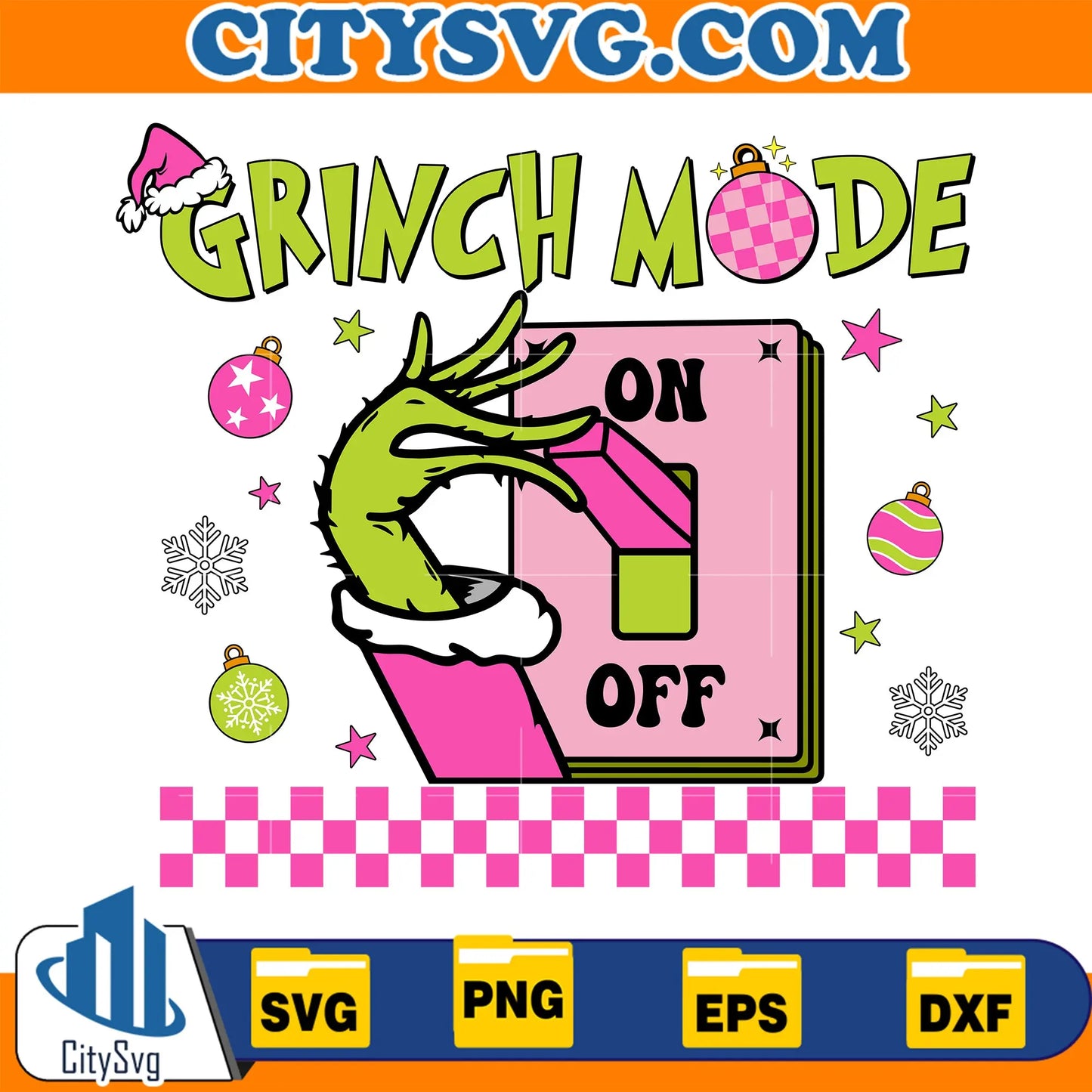 PinkGrinchModeChristmasSvg