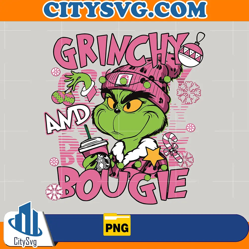 PinkGrinchyAndBougieChristmasPng_2