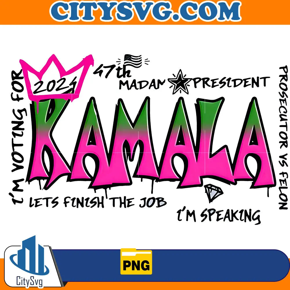 Pink Madam President Kamala Harris 2024 Png CitySvg