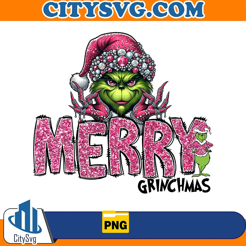 PinkMerryGrinchmasChristmasPng3