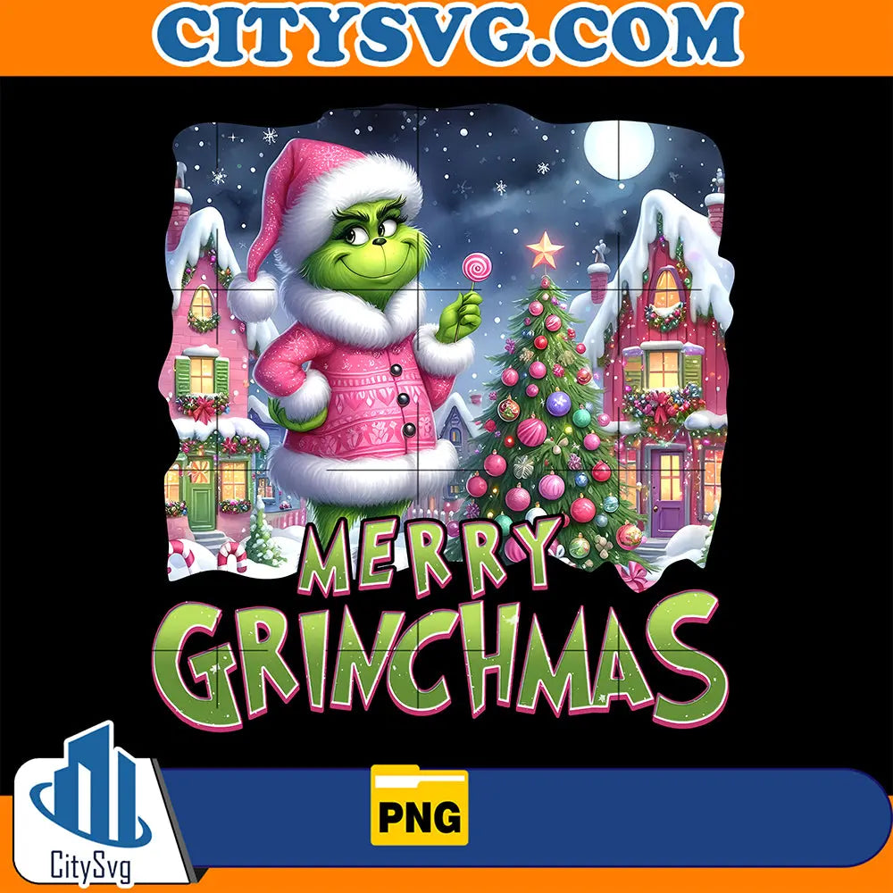 PinkMerryGrinchmasChristmasPng_2