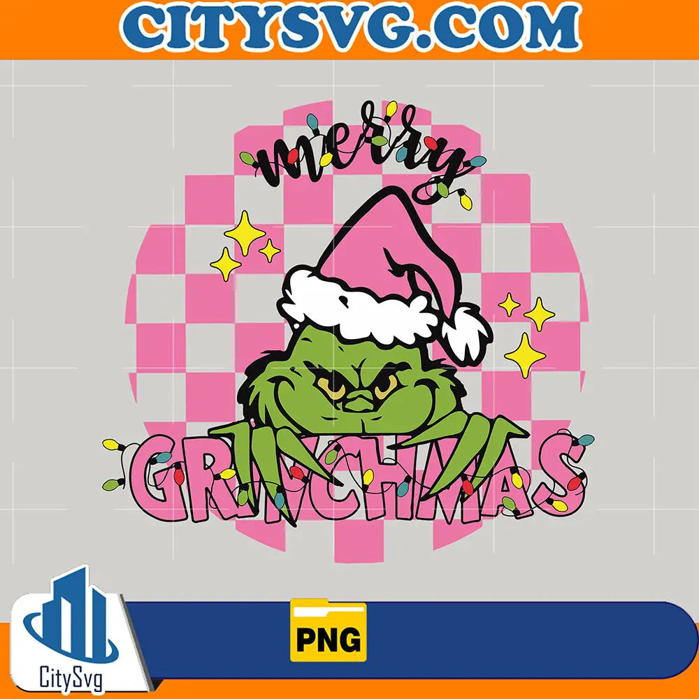 PinkMerryGrinchmasSantaPng