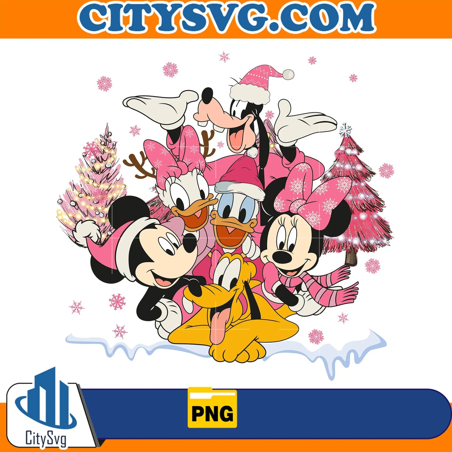 PinkMickeyAndFriendsChristmasPng