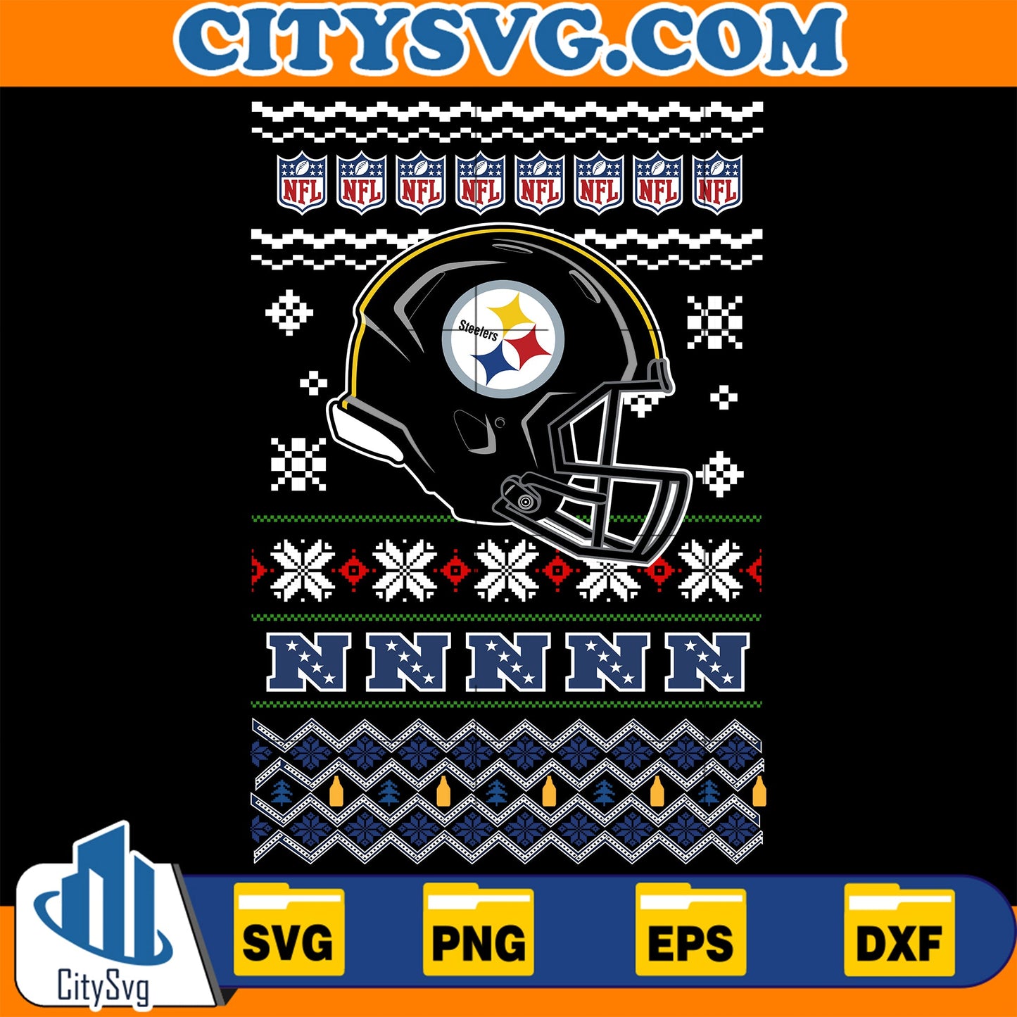Pittsburgh Steelers Christmas Svg CitySvg