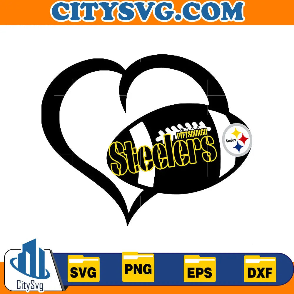 Heart Pittsburgh Steelers Svg CitySvg