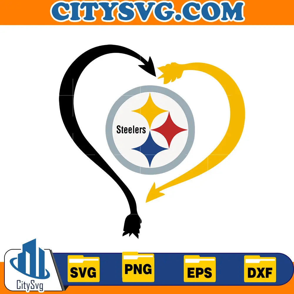 Heart Pittsburgh Steelers Svg CitySvg