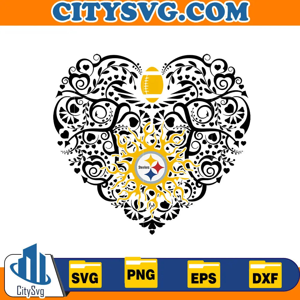 Heart Pittsburgh Steelers Svg CitySvg