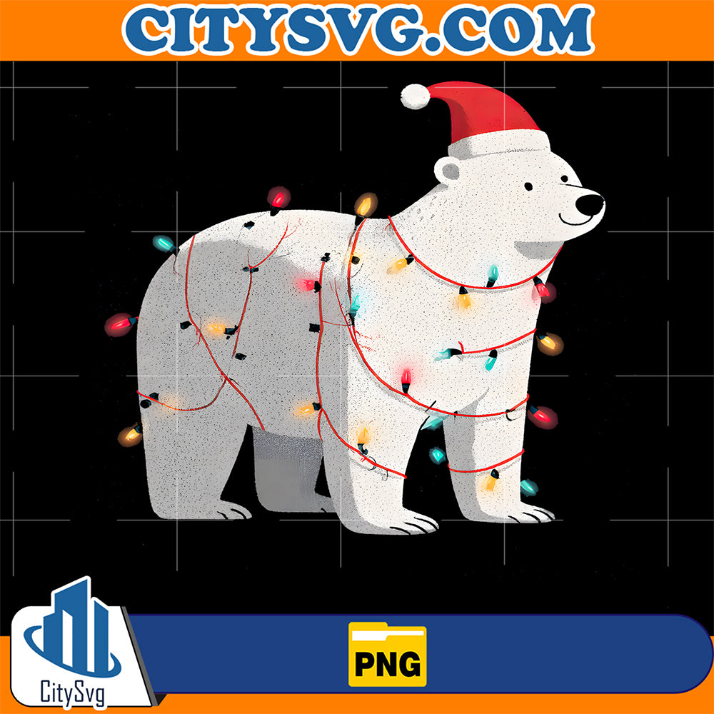 Polar Bear Christmas Graphics Animal Lights Lover Png CitySvg