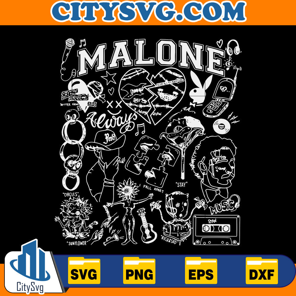 Post Malone Svg CitySvg