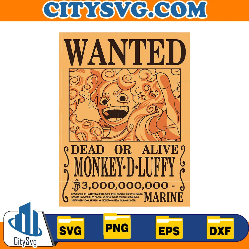 Poster Monkey'D Luffy Gear 5 Svg CitySvg
