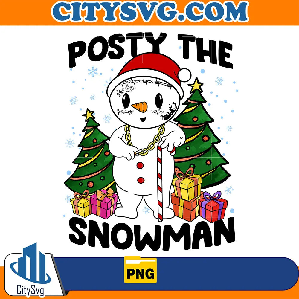 PostyTheSnowmanPostMaloneChristmasPng2