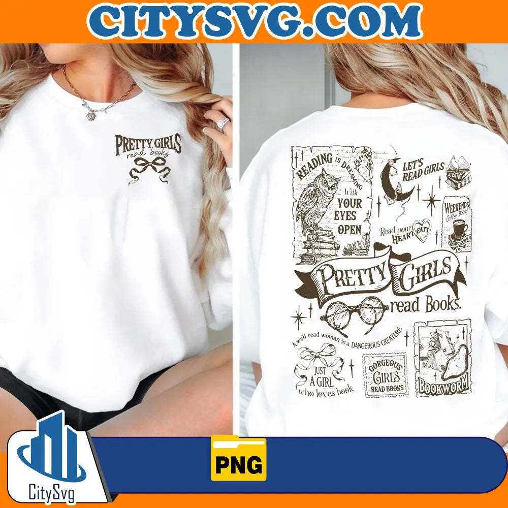 PrettyGirlsReadBooksPng