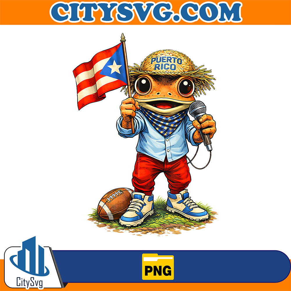 Puerto Rico Coqui Frog Football Png CitySvg