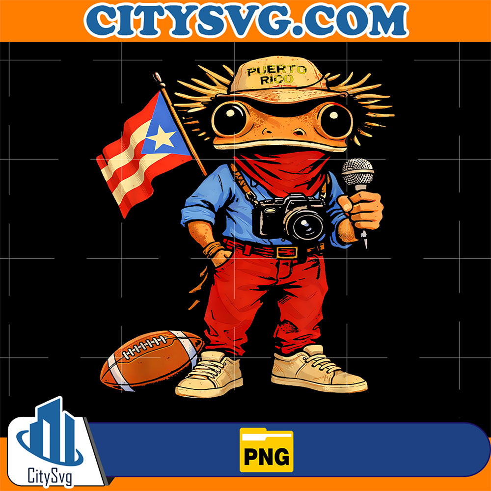 Puerto-Rico-Coqui-Frog-Street-Music-Football-Boricua-Png