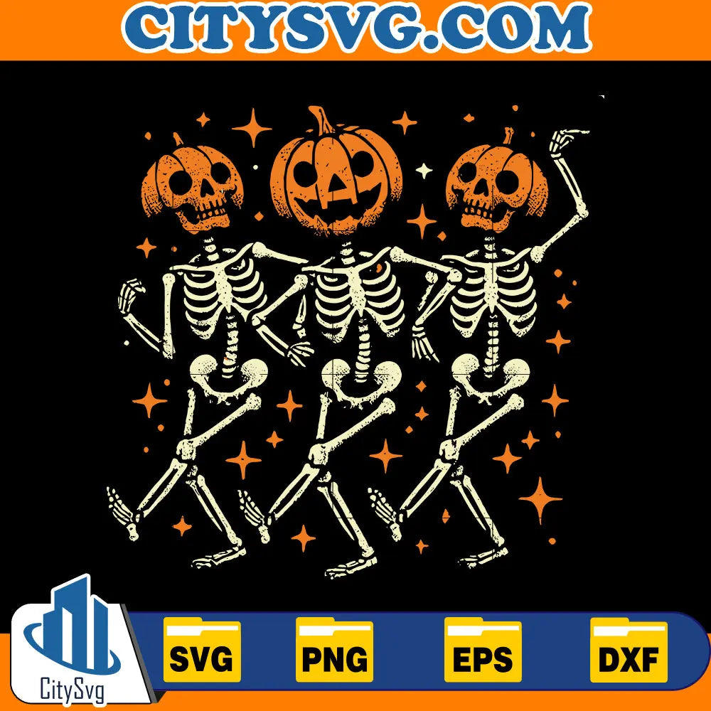 Pumpkin Skeleton Halloween Svg CitySvg