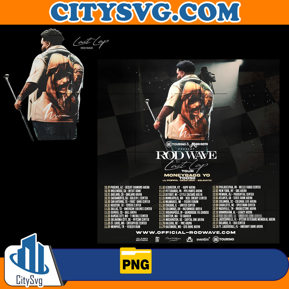 Rod Wave Last Lap Tour 2024 Png CitySvg