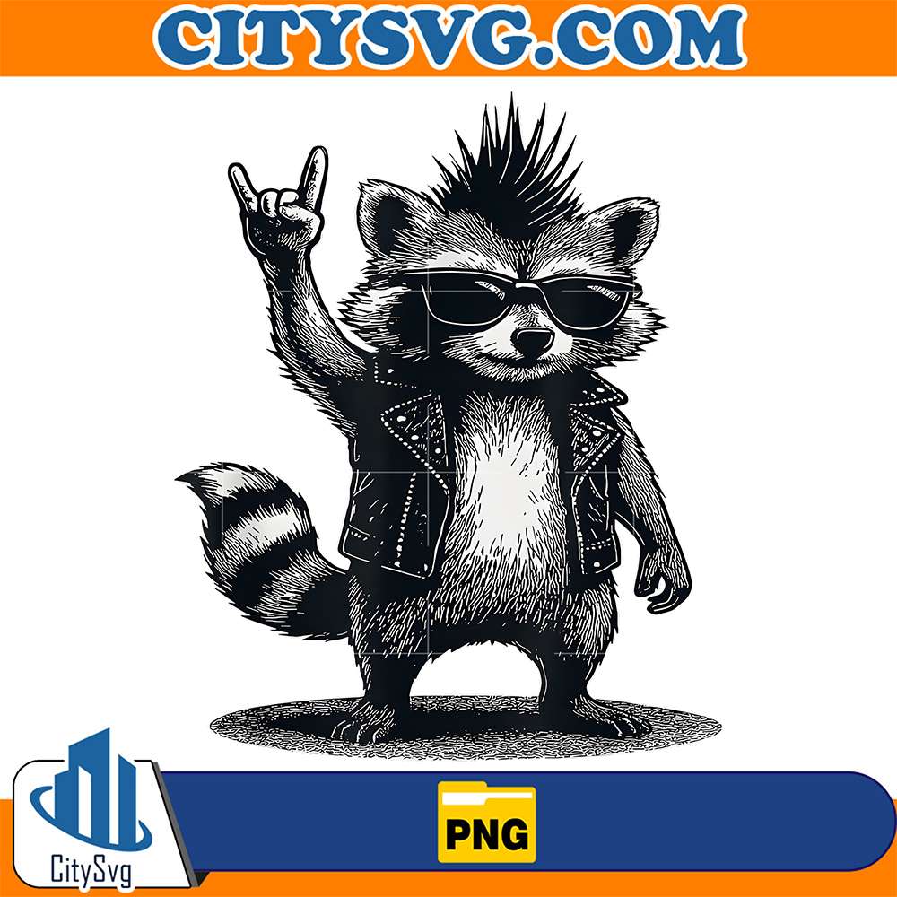 Raccoon-Rock-Music-Png
