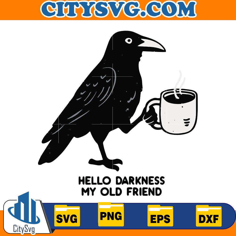 Raven Crow Coffee Svg CitySvg