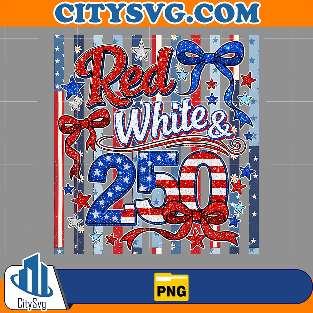 Red-White-And-250-Patriotic-America-250th-Anniversary-Png