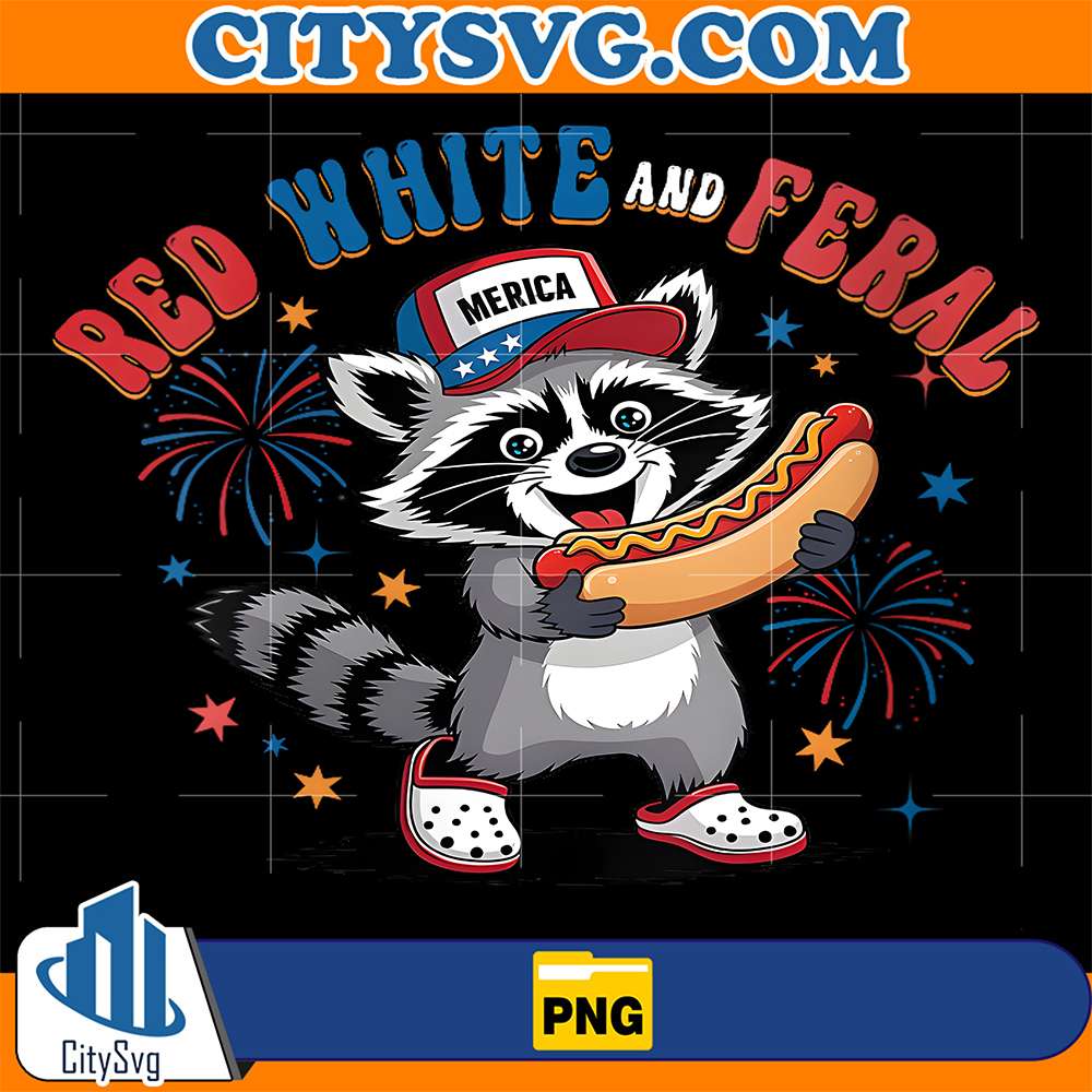 Red-White-And-Feral-Raccoon-USA-4th-Of-July-Png