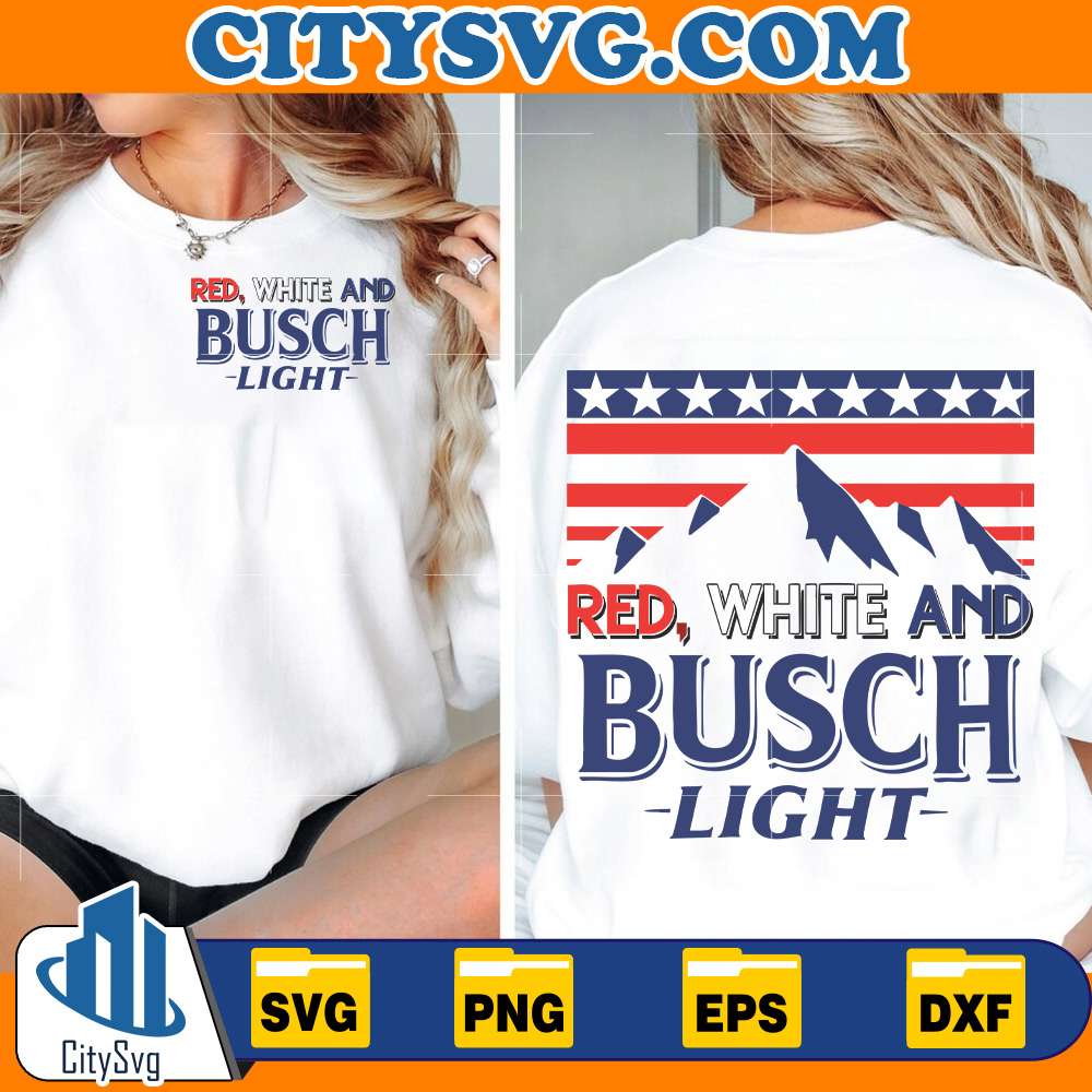 Red-White-and-Busch-Light-Svg