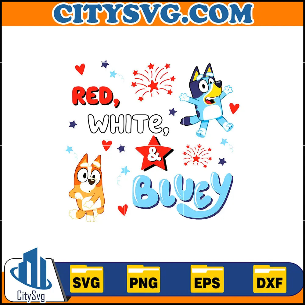 RedWhiteAndBlueyFireworks4thOfJulySvg