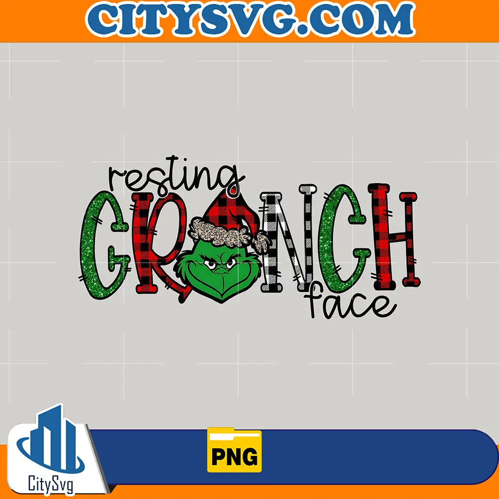 RestingGrinchFaceChristmasPng_1