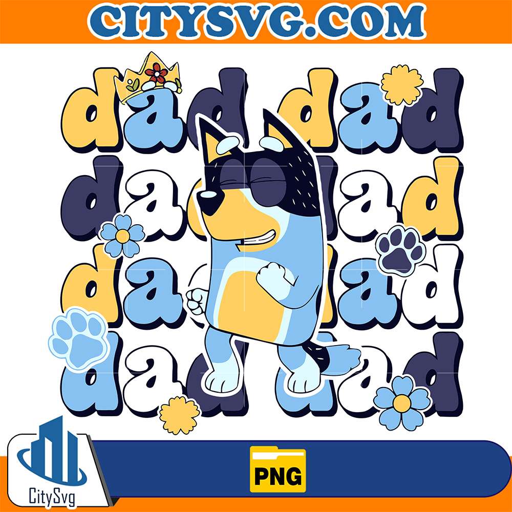 Retro-Bluey-Dad-Bandit-Heeler-Png