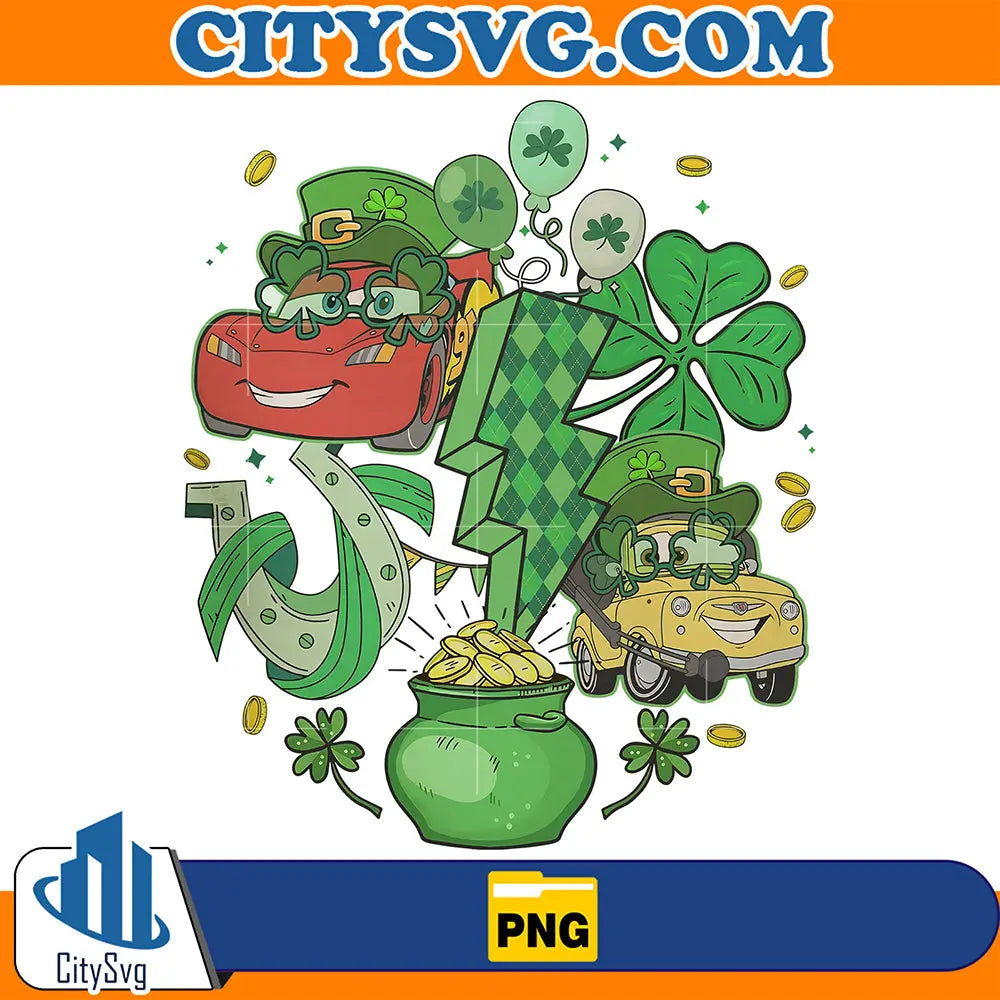 RetroCarsStPatrickDayLightningMcqueenPng