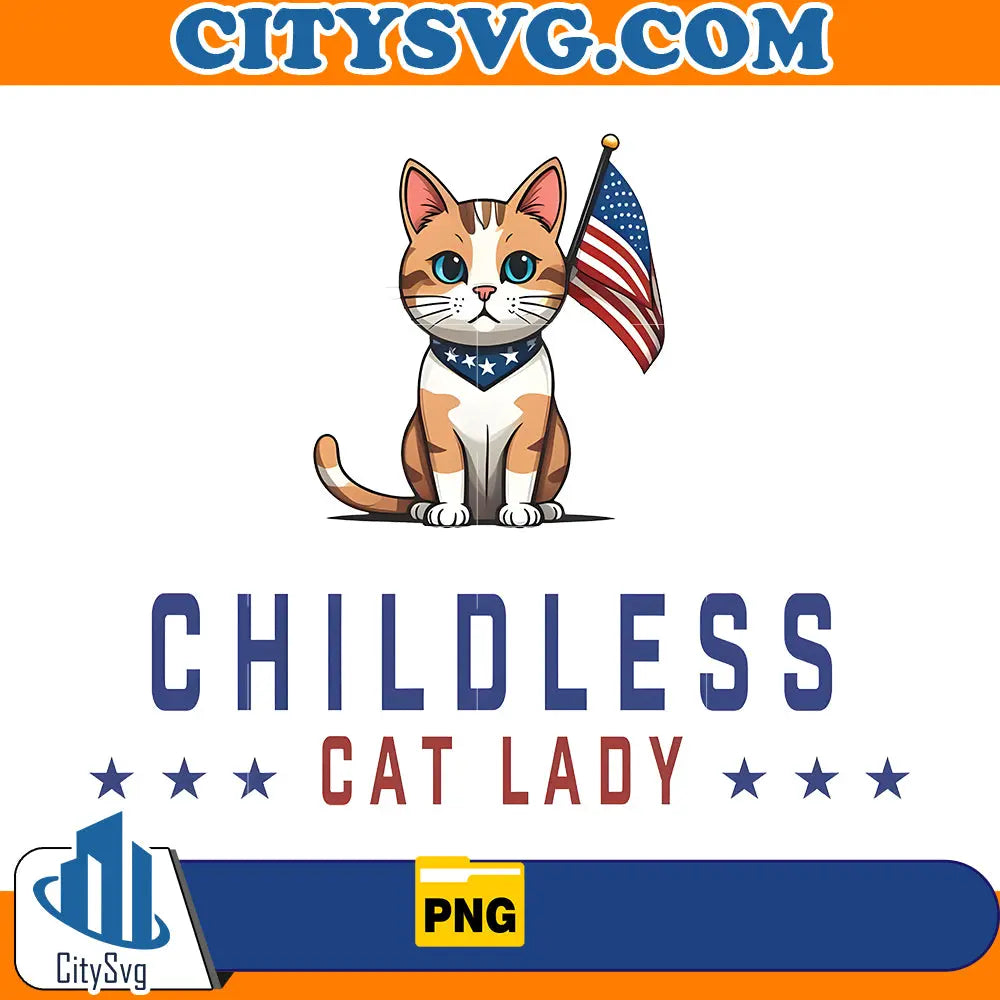 Retro Childless Cat Lady Votes For Women PNG CitySvg