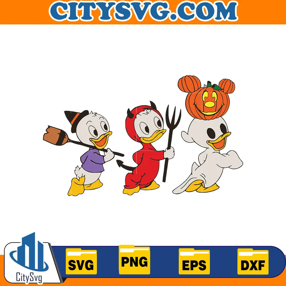 Retro Halloween Ducks svg CitySvg