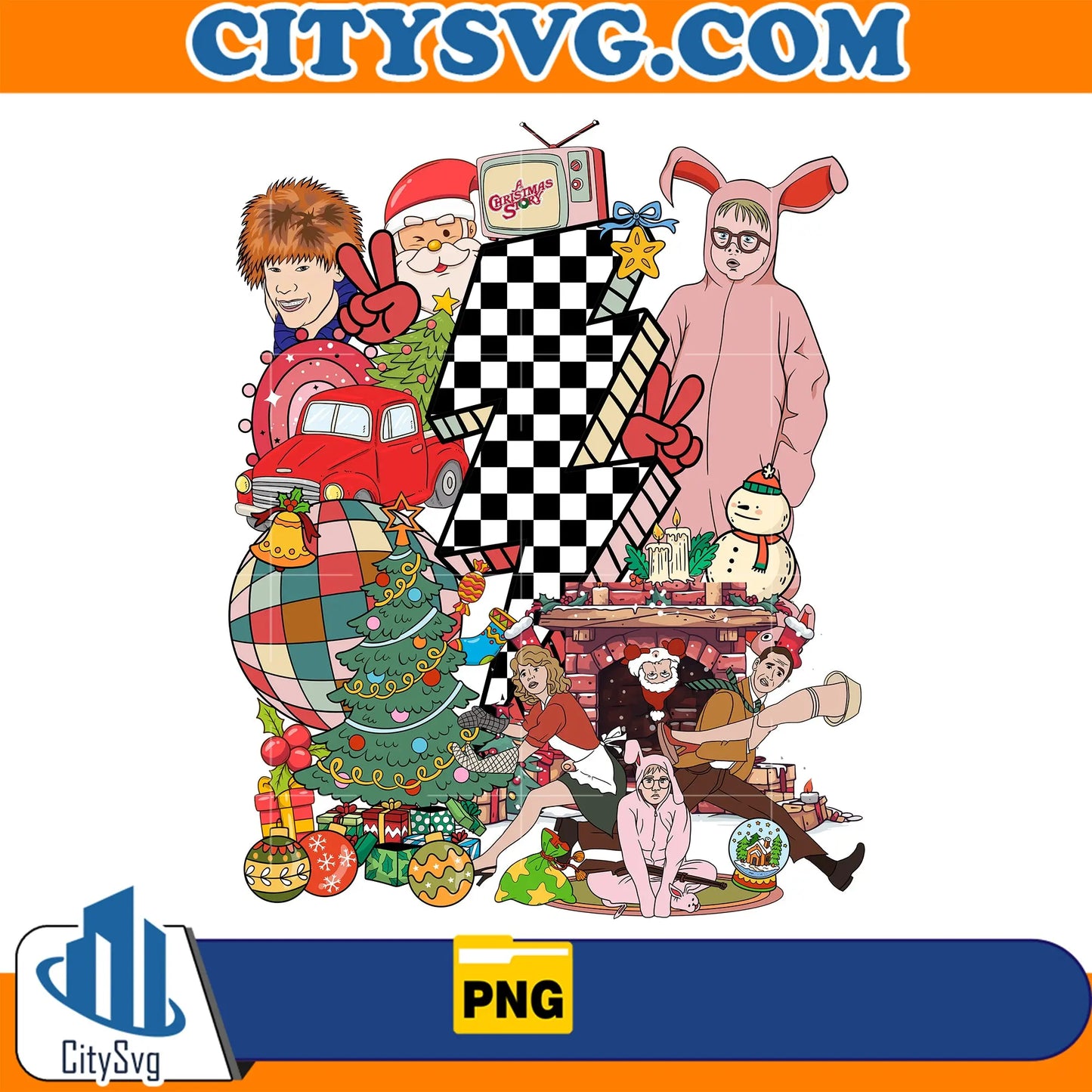 RetroLightningBoltAChristmasStoryMoviePng