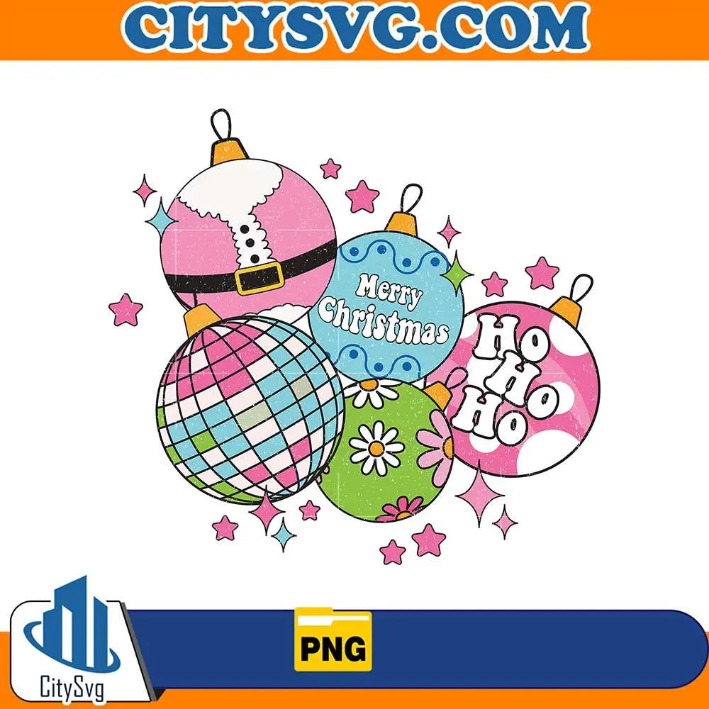 RetroMerryChristmasBallPng
