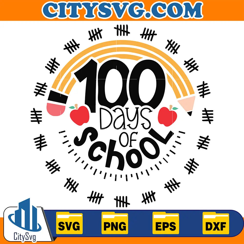 RetroPencil100DaysofSchoolSvg