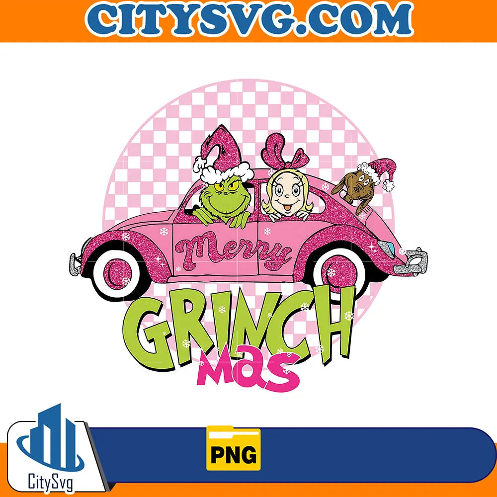 RetroPinkMerryGrinchmasPng
