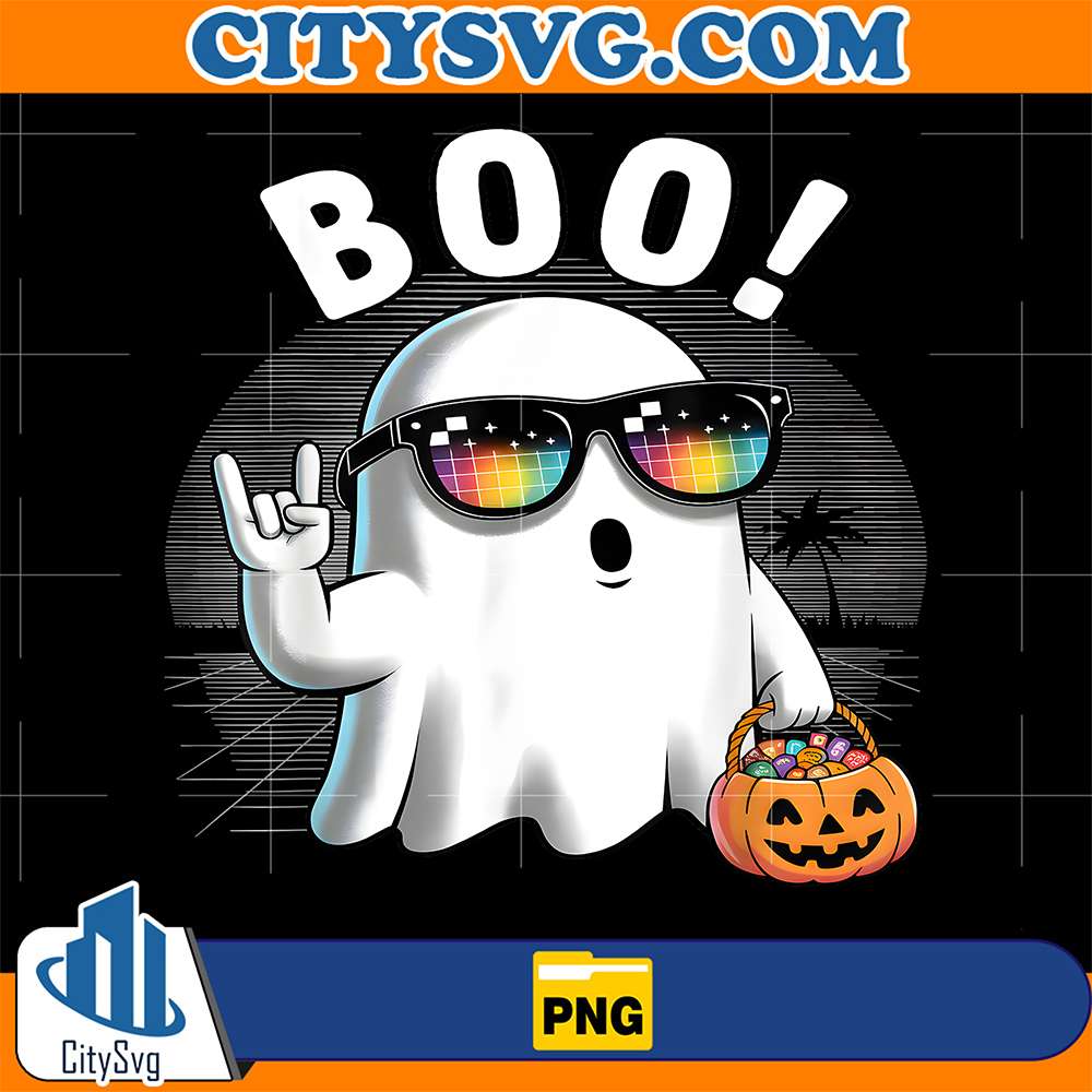 Rock-Ghost-Retro-Halloween-Pumpkin-Funny-Boo-Png