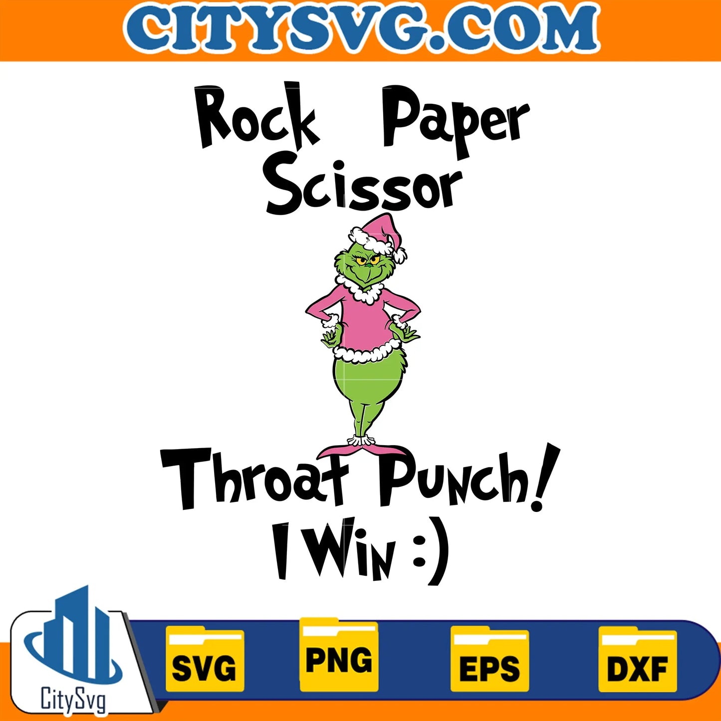RockPaperScissorGrinchThroatPunchIWinChristmasSvg